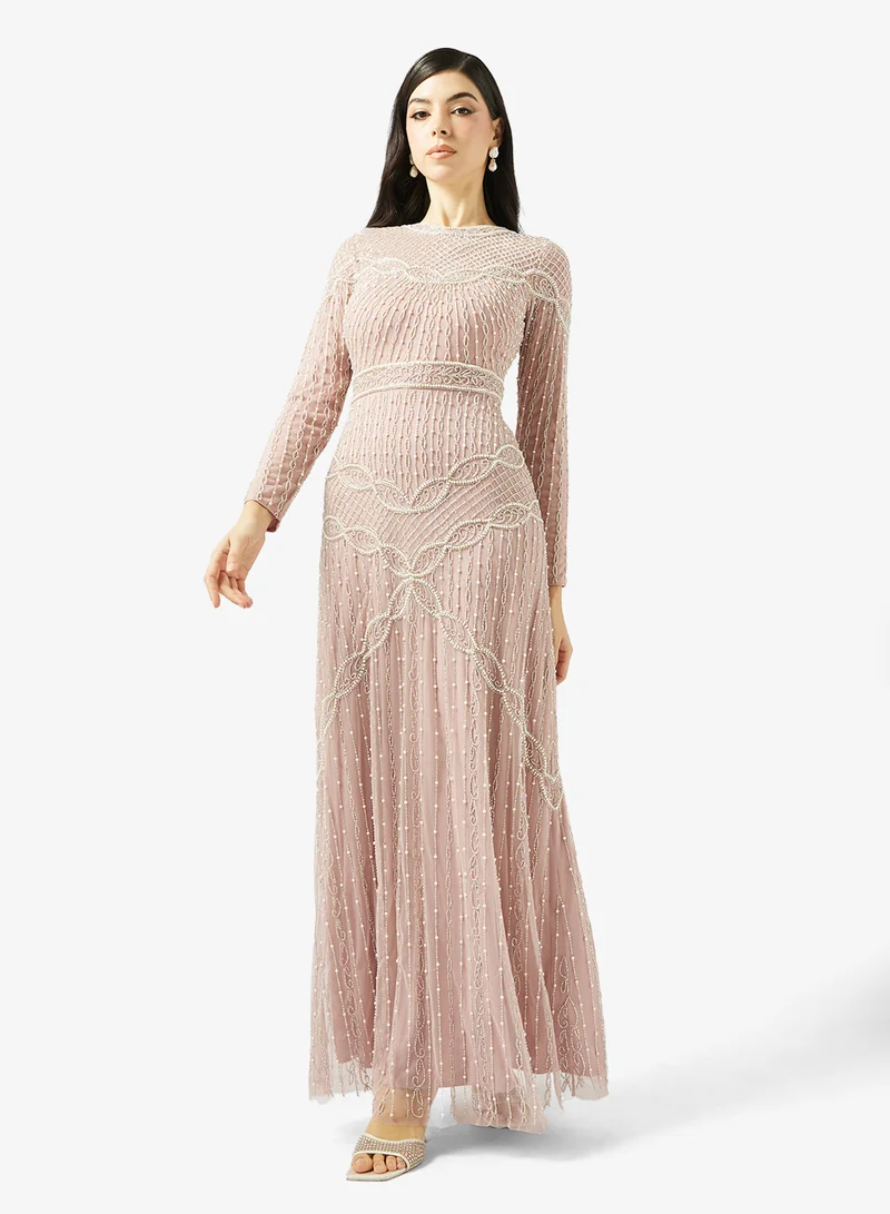 Crew Neck Sequin Maxi Dress